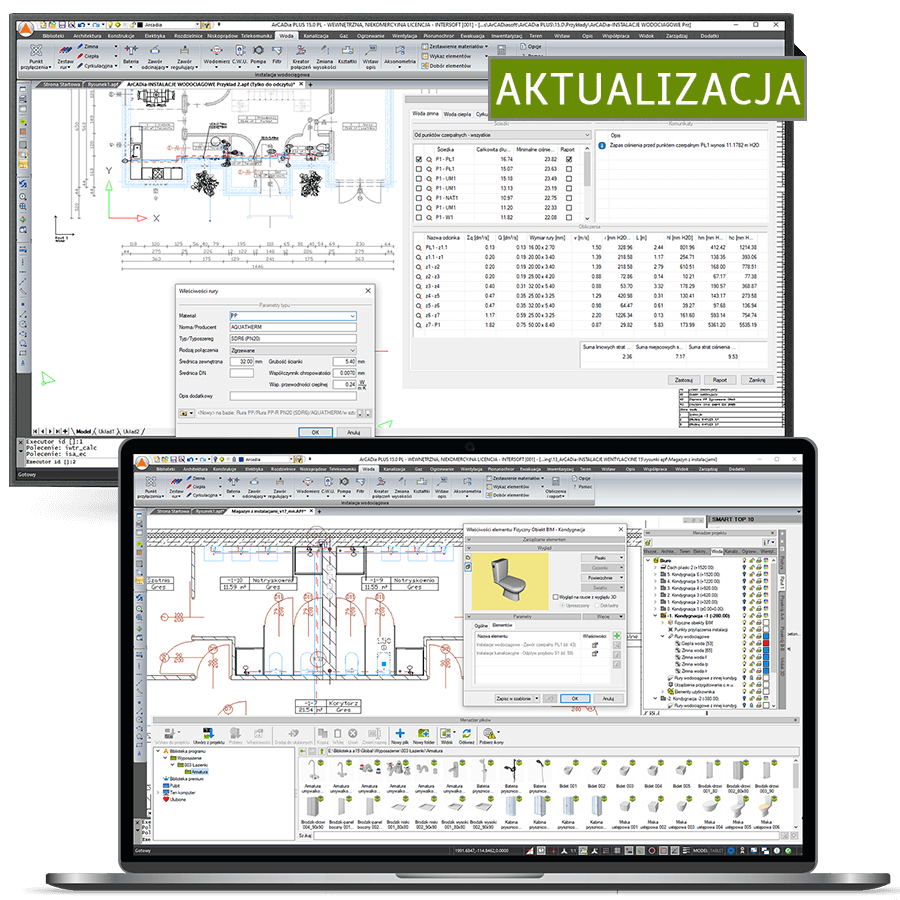 Program Aktualizacja ArCADia-INSTALACJE WODOCIGOWE do wersji 15